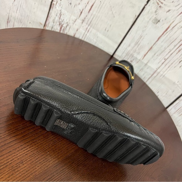 CROSBY DRIVER Black Grainy Leather Loafers Classic & Comfortable size 7 NIB - Picture 7 of 15